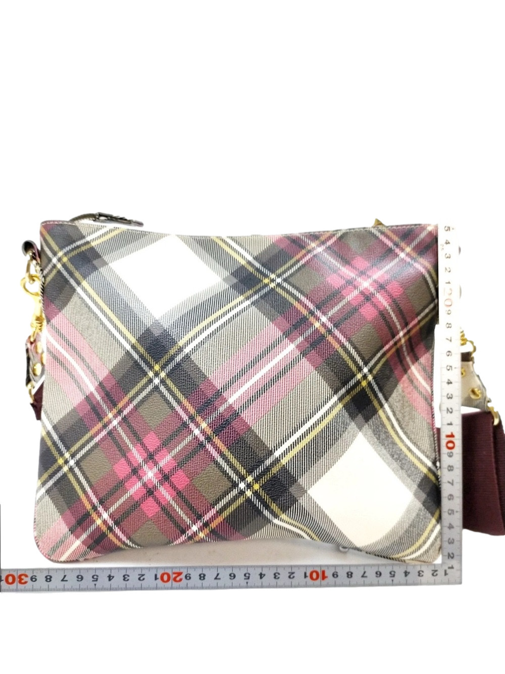 Vivienne Westwood Tartan Plaid PVC Crossbody Bag - Picture 3 of 14